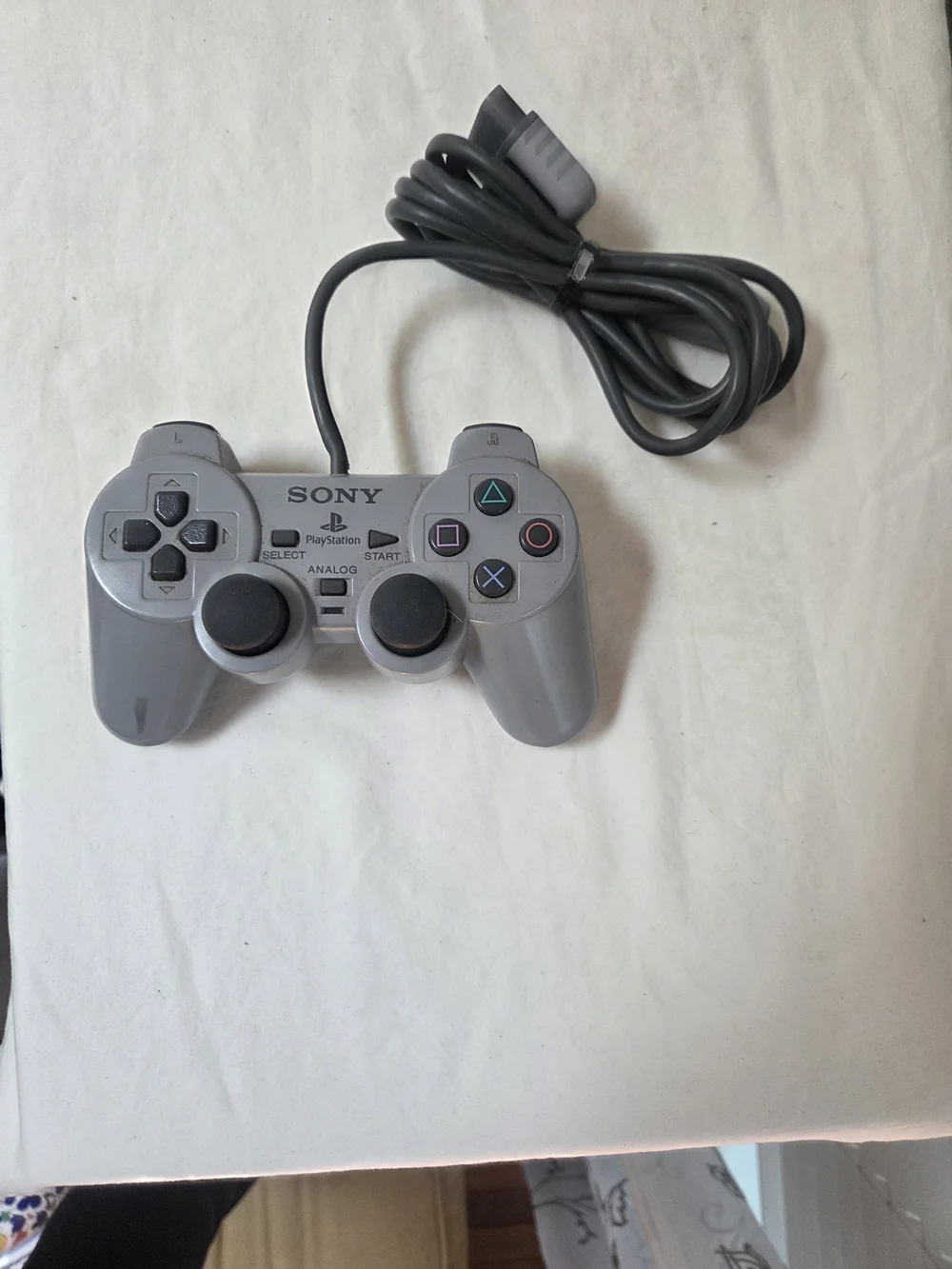 Official Sony PlayStation 1 / 2 PS1 Controller Grey Analog Dual Shock...